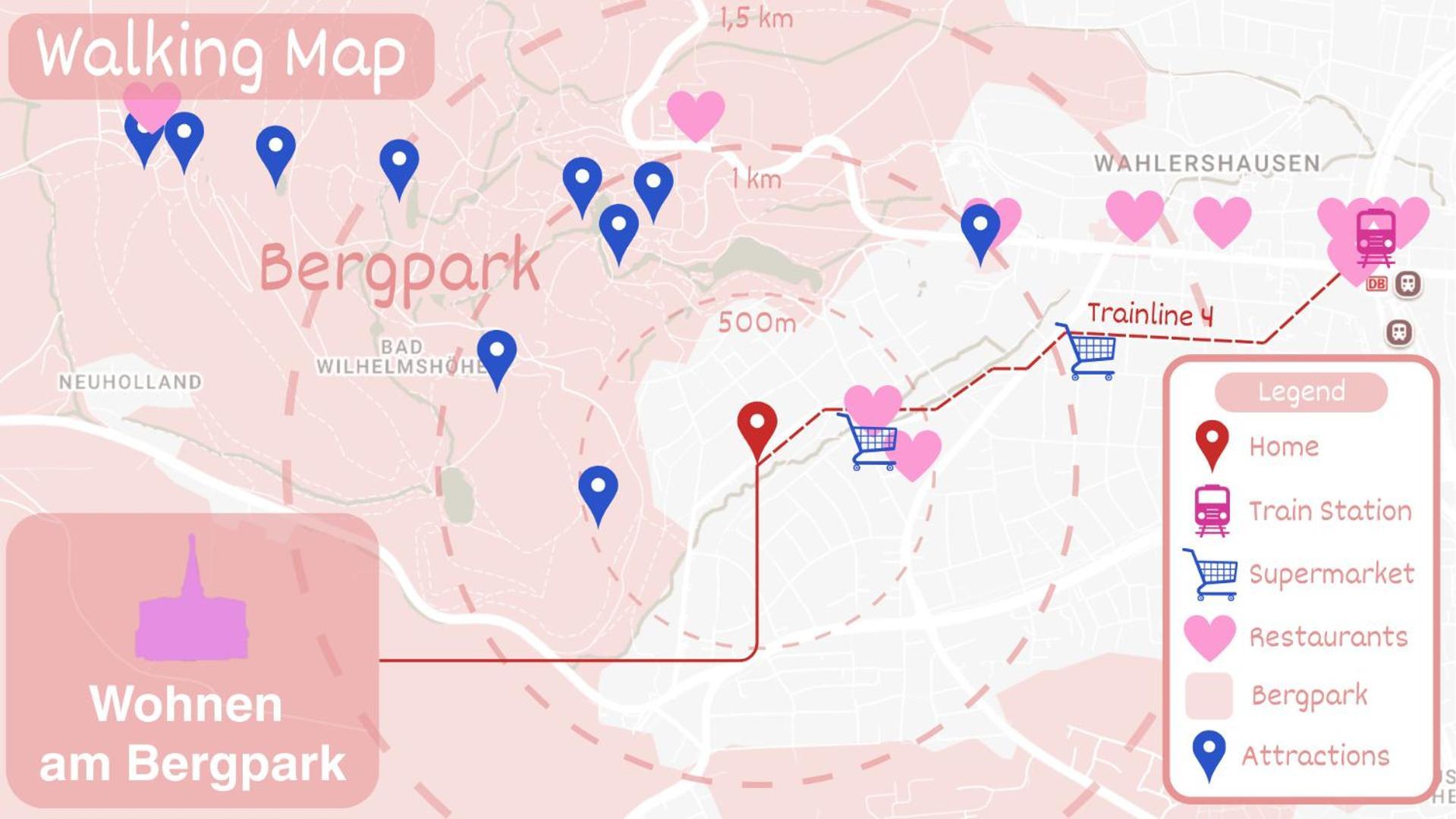 קאסל Apartment Mit Balkon Am Bergpark מראה חיצוני תמונה
